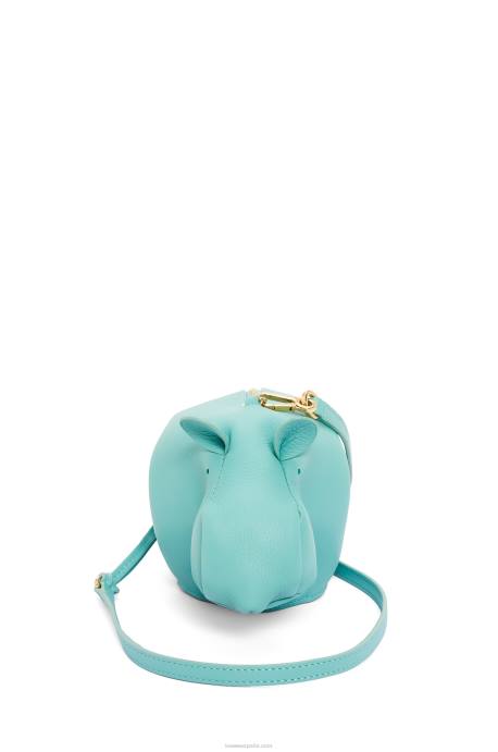 Loewe mujer bolso hipopótamo en piel de becerro clásica LP64392 menta fresca