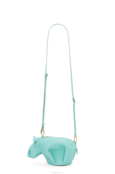 Loewe mujer bolso hipopótamo en piel de becerro clásica LP64392 menta fresca