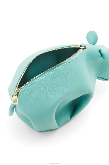 Loewe mujer bolso hipopótamo en piel de becerro clásica LP64392 menta fresca