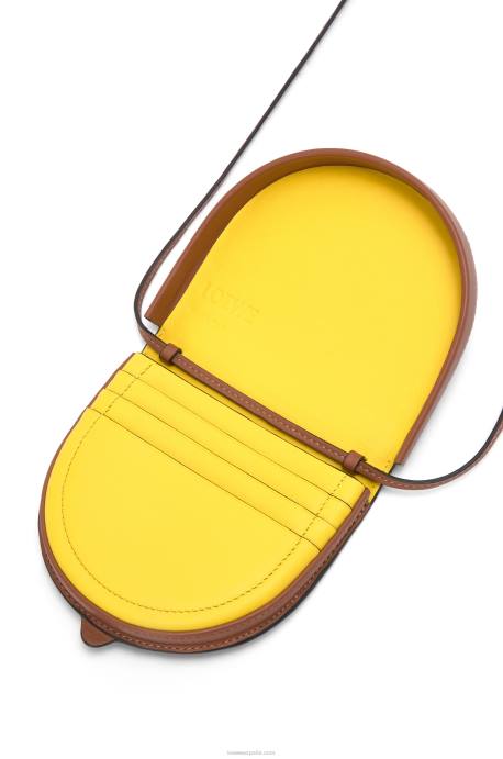 Loewe mujer bolso pequeño con anagrama en el talón de piel de becerro clásica LP64619 broncearse