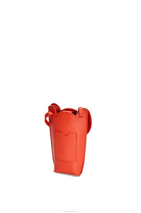Loewe mujer bolsillo de elefante en piel de becerro clásica LP64579 amanecer naranja
