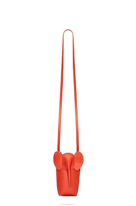Loewe mujer bolsillo de elefante en piel de becerro clásica LP64579 amanecer naranja