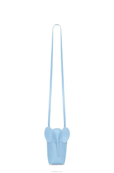 Loewe mujer bolsillo de elefante en piel de becerro clásica LP64580 azul polvoriento