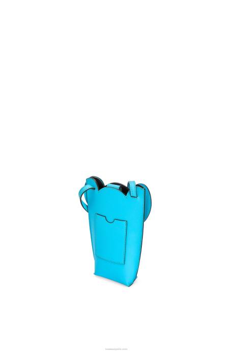Loewe mujer bolsillo de elefante en piel de becerro clásica LP64603 cian