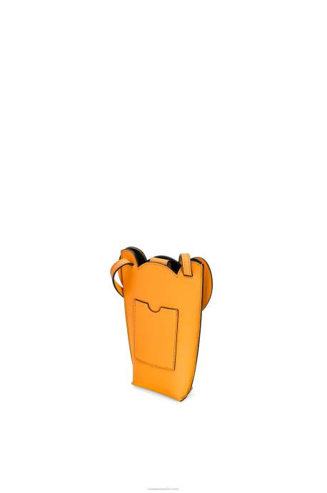 Loewe mujer bolsillo de elefante en piel de becerro clásica LP64616 mandarín