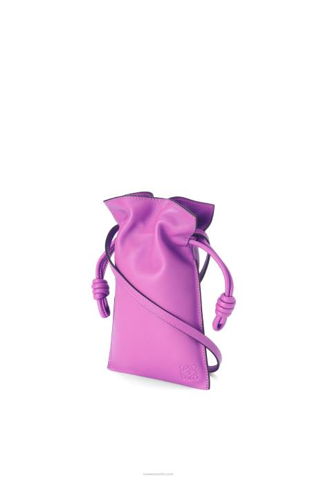 Loewe mujer bolsillo flamenco de piel de becerro napa LP64295 púrpura brillante