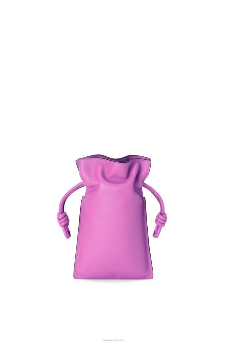 Loewe mujer bolsillo flamenco de piel de becerro napa LP64295 púrpura brillante