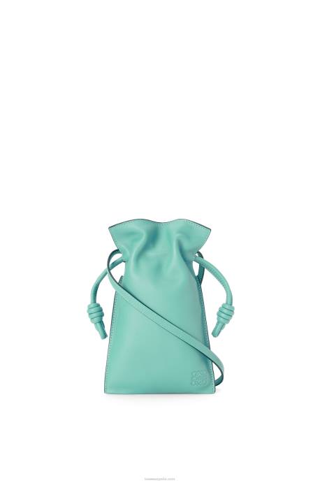 Loewe mujer bolsillo flamenco de piel de becerro napa LP64296 menta fresca