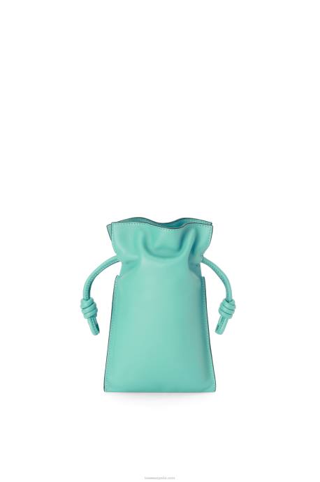 Loewe mujer bolsillo flamenco de piel de becerro napa LP64296 menta fresca