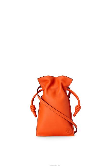 Loewe mujer bolsillo flamenco de piel de becerro napa LP64599 naranja