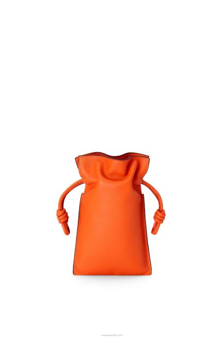 Loewe mujer bolsillo flamenco de piel de becerro napa LP64599 naranja