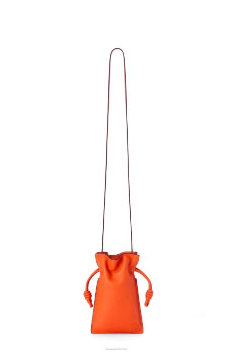 Loewe mujer bolsillo flamenco de piel de becerro napa LP64599 naranja