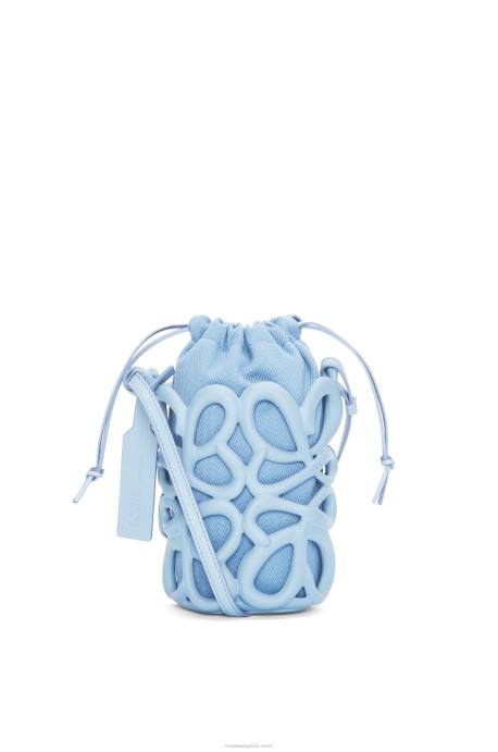 Loewe mujer bolsillo inflado con anagrama de gomaespuma ligera LP64576 azul polvoriento