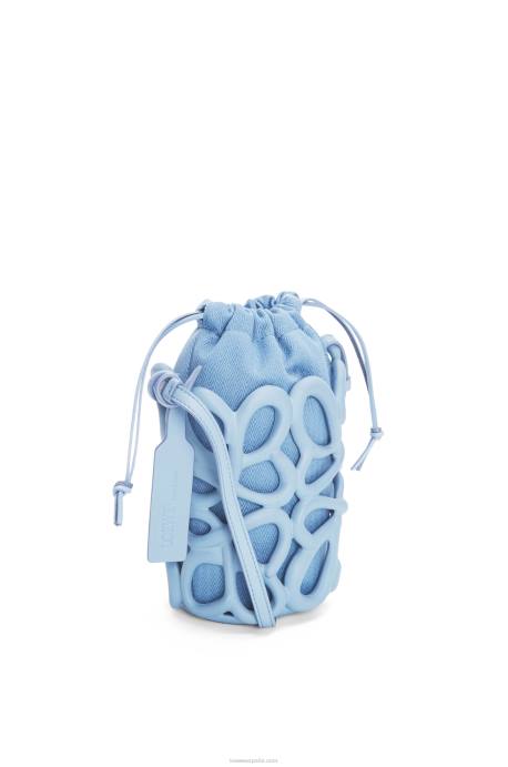 Loewe mujer bolsillo inflado con anagrama de gomaespuma ligera LP64576 azul polvoriento