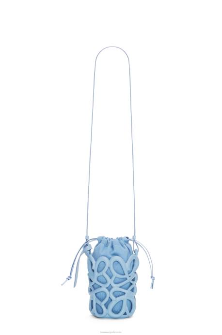 Loewe mujer bolsillo inflado con anagrama de gomaespuma ligera LP64576 azul polvoriento