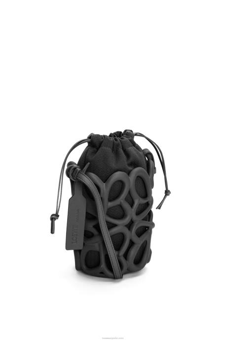 Loewe mujer bolsillo inflado con anagrama de gomaespuma ligera LP64578 negro