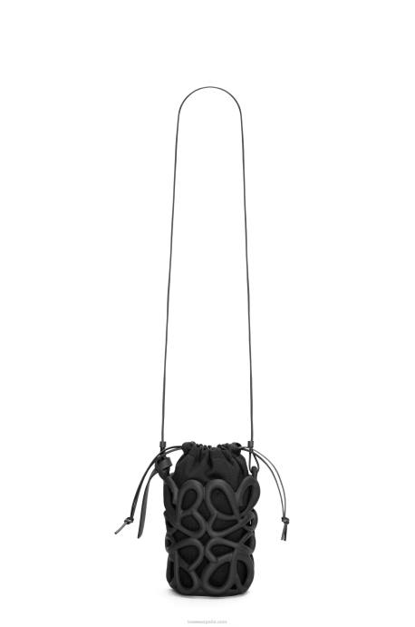 Loewe mujer bolsillo inflado con anagrama de gomaespuma ligera LP64578 negro