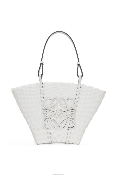 Loewe mujer Bolso cesta sirena de plástico y piel de becerro LP6459 blanco
