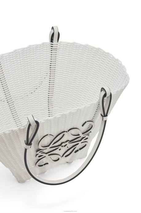 Loewe mujer Bolso cesta sirena de plástico y piel de becerro LP6459 blanco