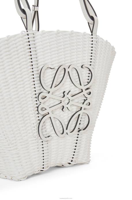Loewe mujer Bolso cesta sirena de plástico y piel de becerro LP6459 blanco