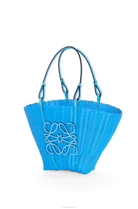Loewe mujer Bolso cesta sirena de plástico y piel de becerro LP6460 cielo azul