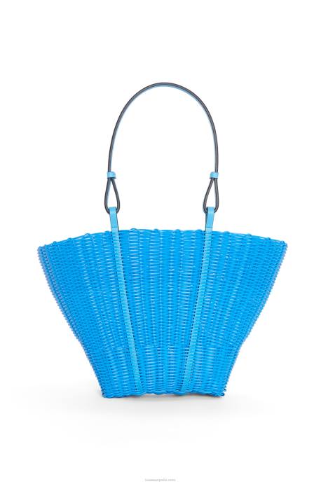 Loewe mujer Bolso cesta sirena de plástico y piel de becerro LP6460 cielo azul