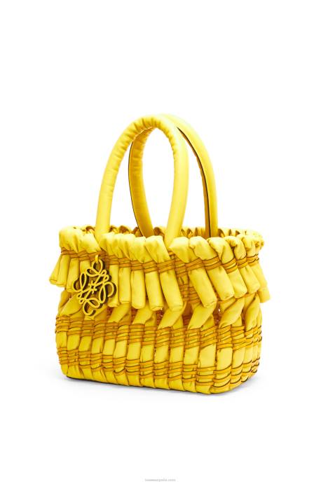 Loewe mujer Cesta tubular pequeña de napa de cordero LP6492 amarillo