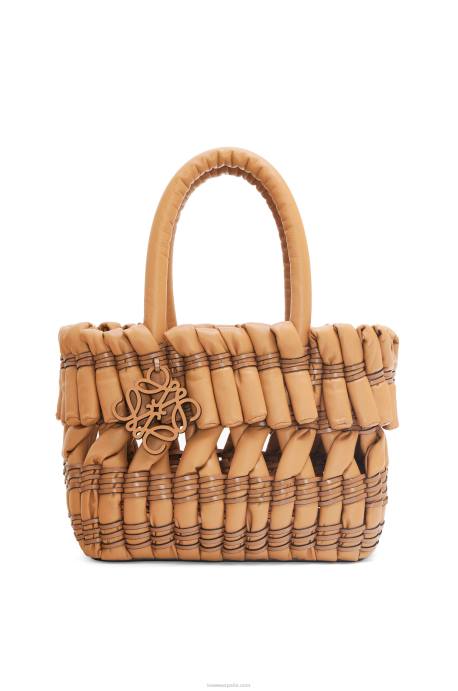 Loewe mujer Cesta tubular pequeña de napa de cordero LP6493 cálido desierto