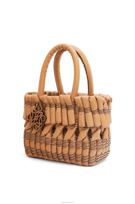 Loewe mujer Cesta tubular pequeña de napa de cordero LP6493 cálido desierto