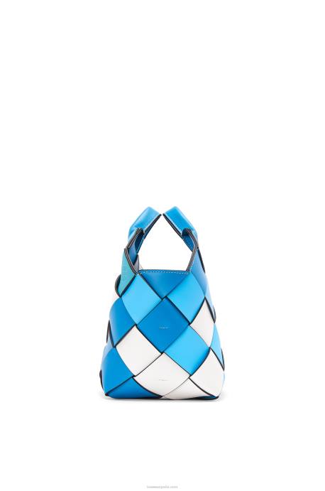Loewe mujer bolso basket pequeño sobrante tejido de piel de becerro LP64104 azul