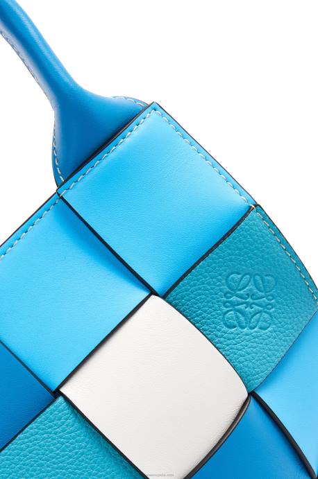 Loewe mujer bolso basket pequeño sobrante tejido de piel de becerro LP64104 azul