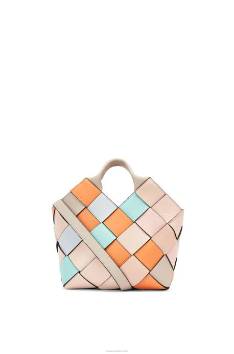 Loewe mujer bolso basket pequeño sobrante tejido de piel de becerro LP64105 albaricoque/oro