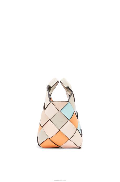 Loewe mujer bolso basket pequeño sobrante tejido de piel de becerro LP64105 albaricoque/oro