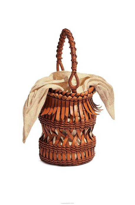 Loewe mujer bolso bombonera con flecos de piel de becerro LP64185 broncearse