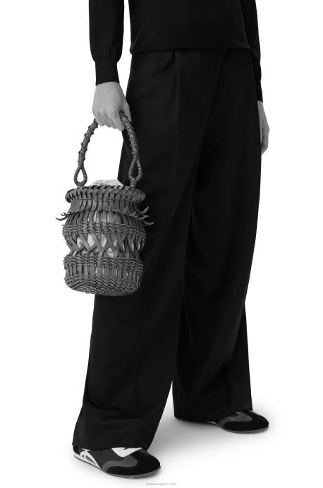 Loewe mujer bolso bombonera con flecos de piel de becerro LP64185 broncearse