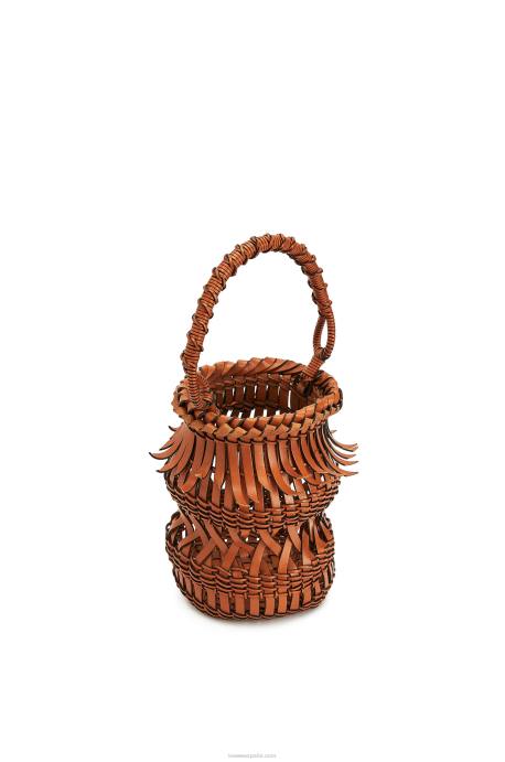Loewe mujer bolso bombonera con flecos de piel de becerro LP64185 broncearse