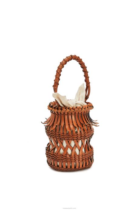 Loewe mujer bolso bombonera con flecos de piel de becerro LP64185 broncearse