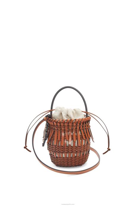 Loewe mujer bolso bombonera pequeño con flecos de piel de becerro LP6489 broncearse