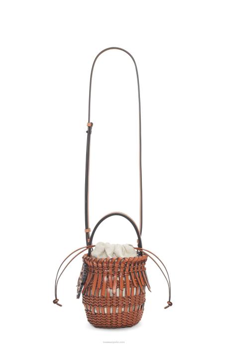 Loewe mujer bolso bombonera pequeño con flecos de piel de becerro LP6489 broncearse