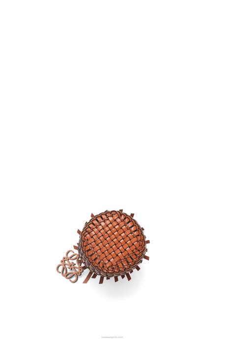 Loewe mujer bolso bombonera pequeño con flecos de piel de becerro LP6489 broncearse