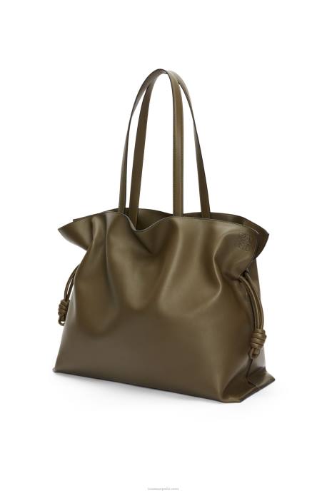 Loewe mujer Bolso flamenco xl en piel napa de ternera LP64360 verde caqui oscuro