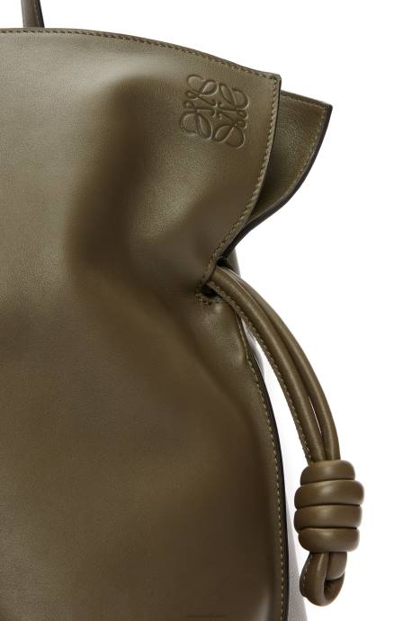 Loewe mujer Bolso flamenco xl en piel napa de ternera LP64360 verde caqui oscuro