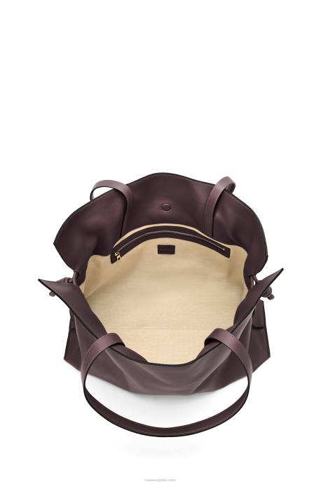 Loewe mujer Bolso flamenco xl en piel napa de ternera LP64526 ciruela pasa