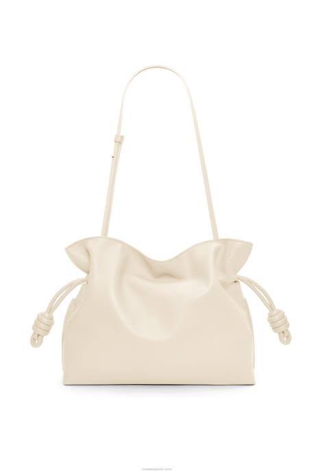Loewe mujer bolso de mano flamenco de piel de becerro napa LP64355 angora