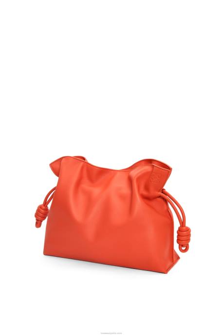 Loewe mujer bolso de mano flamenco de piel de becerro napa LP64356 amanecer naranja