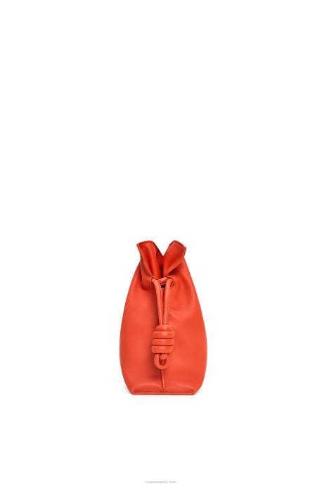 Loewe mujer bolso de mano flamenco de piel de becerro napa LP64356 amanecer naranja