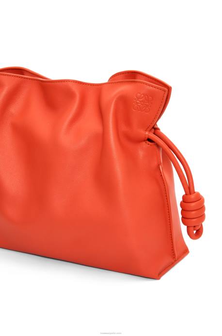 Loewe mujer bolso de mano flamenco de piel de becerro napa LP64356 amanecer naranja