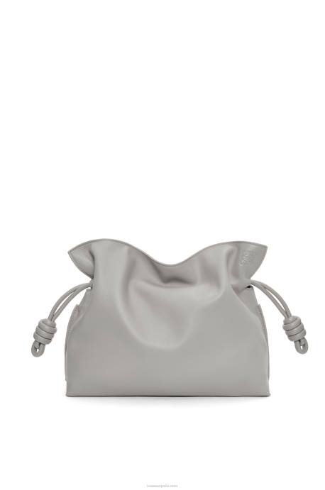 Loewe mujer bolso de mano flamenco de piel de becerro napa LP64358 Perla gris