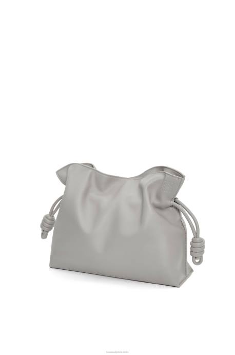 Loewe mujer bolso de mano flamenco de piel de becerro napa LP64358 Perla gris