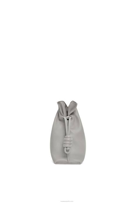 Loewe mujer bolso de mano flamenco de piel de becerro napa LP64358 Perla gris